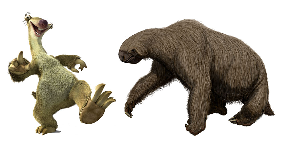 Sid from Ice Age is a prehistoric ground sloth called a Megalonyx